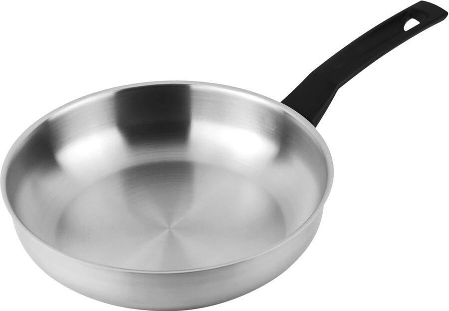 Roestvrijstalen Koekenpan zonder antiaanbaklaag Koken en bakken Verdeler bodem 20 cm Zilverkleurig