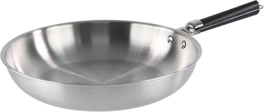 RVS Koekenpan 28 cm met Afneembare Greep Geschikt voor Inductie en Oven