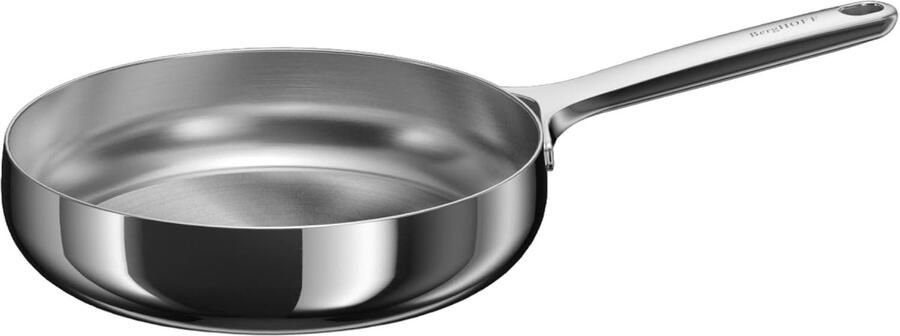 RVS Koekenpan Inductie Alle Fornuizen PFAS-vrij Materiaal 24cm Diameter Zilverkleurig