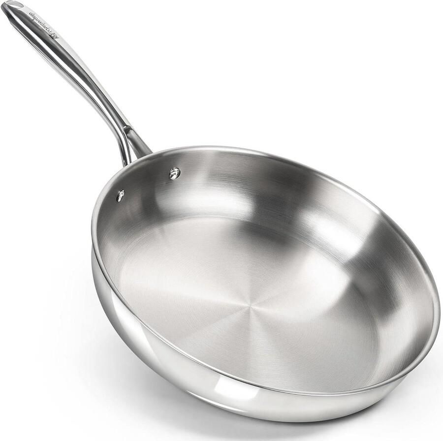 RVS Koekenpan Koken op Inductie Ovenbestendig Handvat 30 cm Diameter Zilver
