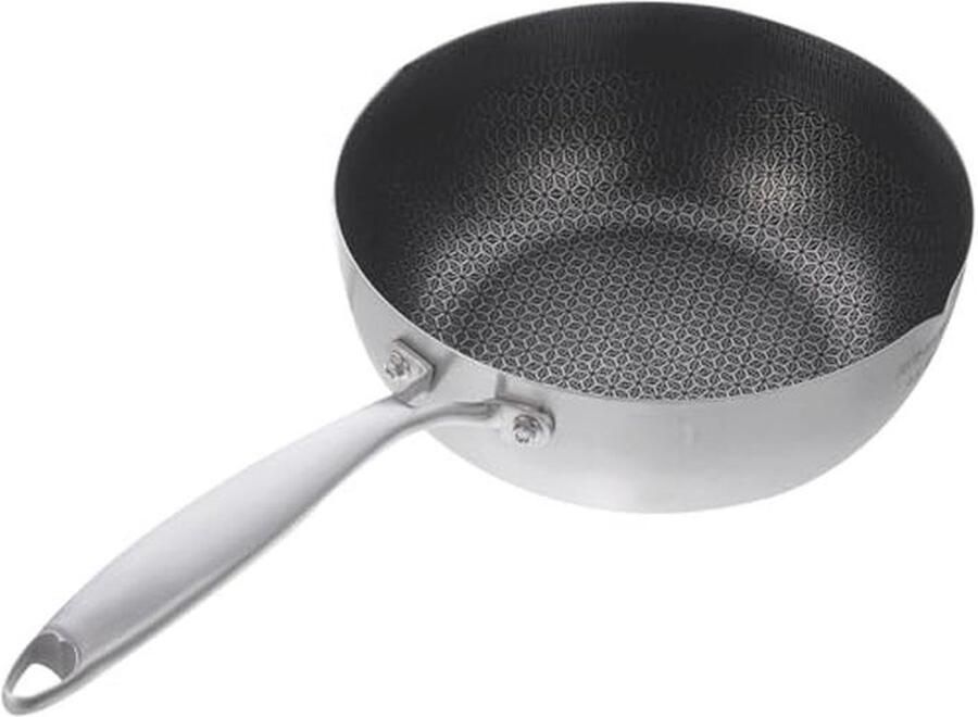 RVS Koekenpan met Honeycomb Coating 18cm Gemaakt voor Gas- en Inductiekookplaten