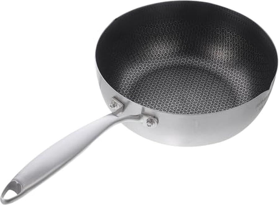 Kookpan RVS Koekenpan Wok Snel Koken Non-stick Coating 18 cm Zilver