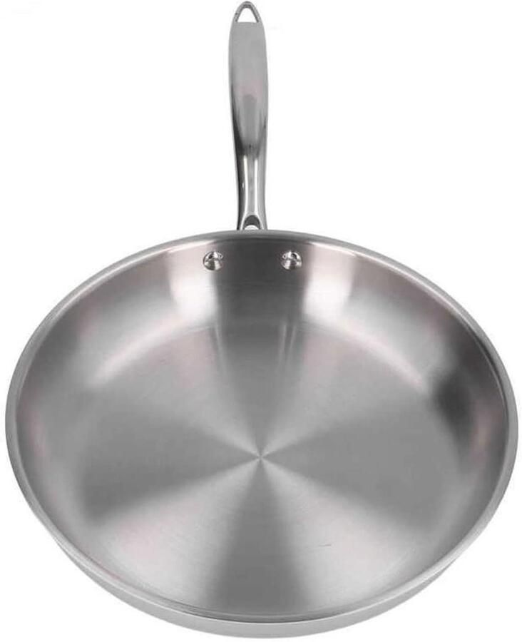 RVS Koekenpan Omelet Pan Koken Verdikt Materiaal 28cm Zilverkleurig