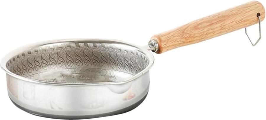 RVS Koekenpan Pannenkoekenpan Biefstukpan Koken Bakken Krasbestendig Duurzaam 14cm Diameter Zilver
