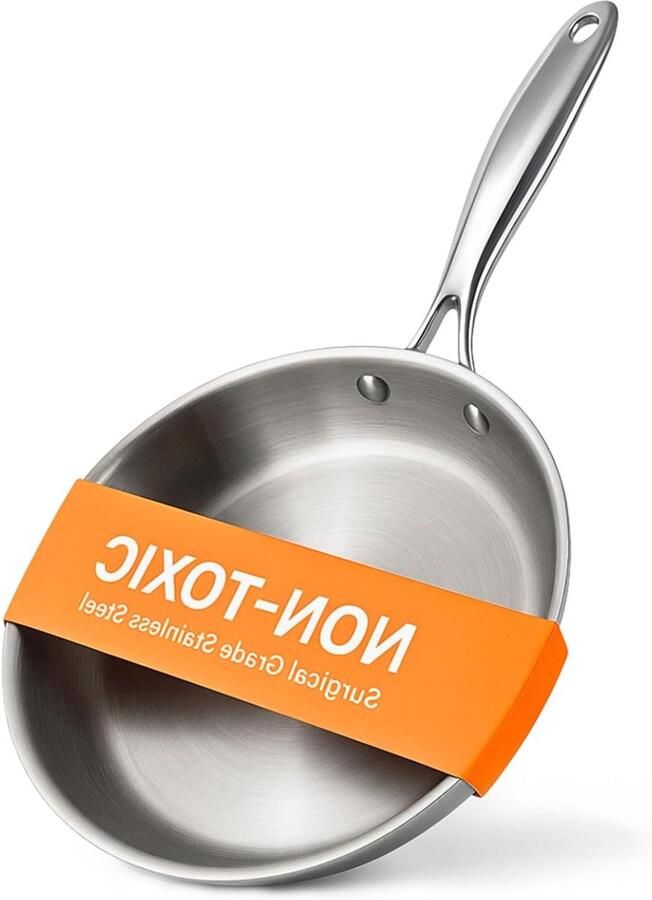 RVS Koekenpan RVS Koken en Bakken Niet-toxische Coating 10 Inch Zilver