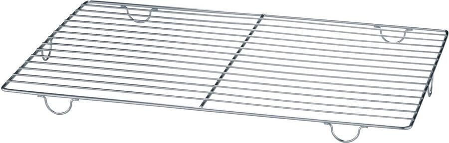 RVS Koelrek Bakrek Bakplaat Bakken Koelen Met Voetjes 46x30 cm Zilver