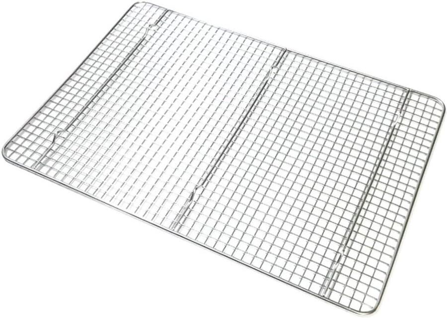 Rvs Koelrek Bakrek Grillrek Bakken en Grillen Roestvrij Staaldraad 42.8 x 30 x 1.5 cm Zilver