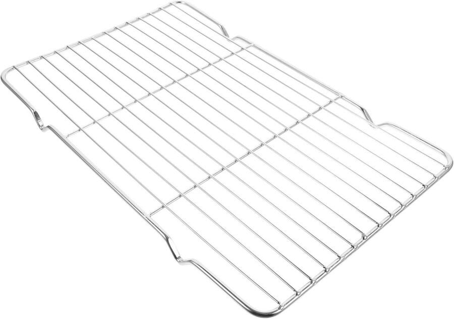 Rvs Koelrek Bakrek Ovenrek Koelen en Grillen Vaatwasmachinebestendig 31 x 20 cm Zilver