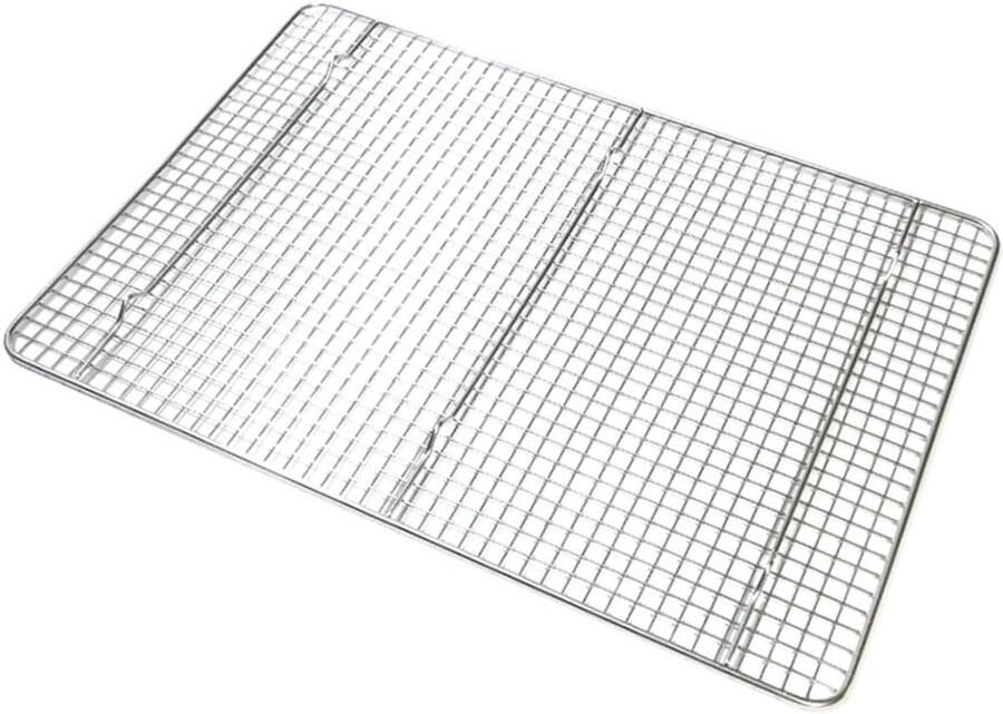 Rvs Koelrek Bakrooster Grillrek Bakken Grillen Duurzaam Roestvrij Staal 42.8 x 30 cm Zilver
