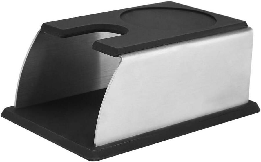 RVS Koffietamperhouder Zwart Espresso Tamper Standaard voor Barista Accessoires