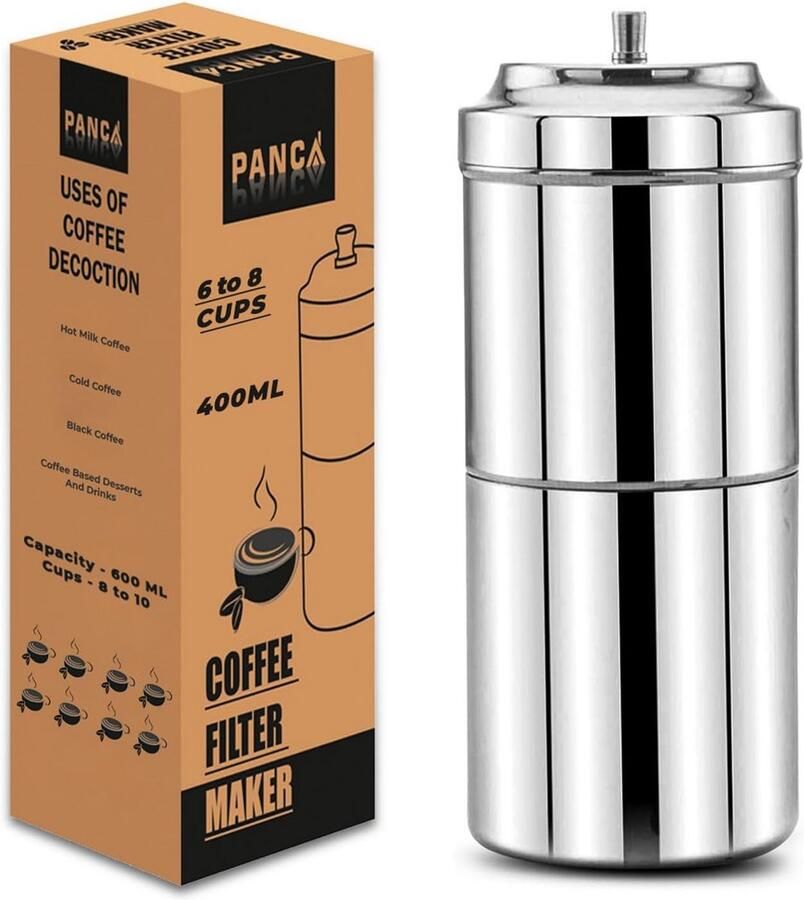 RVS Koffiezetapparaat voor Filterkoffie 400 ml Geschikt voor 6-8 Koppen