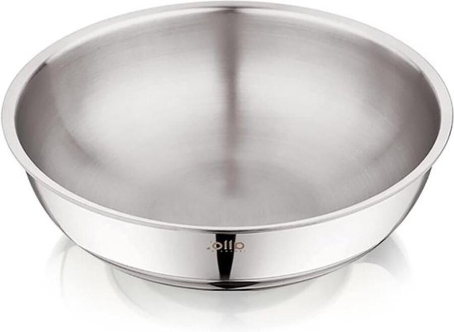 RVS Kookpan Koekenpan Wok Veilig Koken Natuurlijk Antiaanbak 32 cm 6.8L Zilver