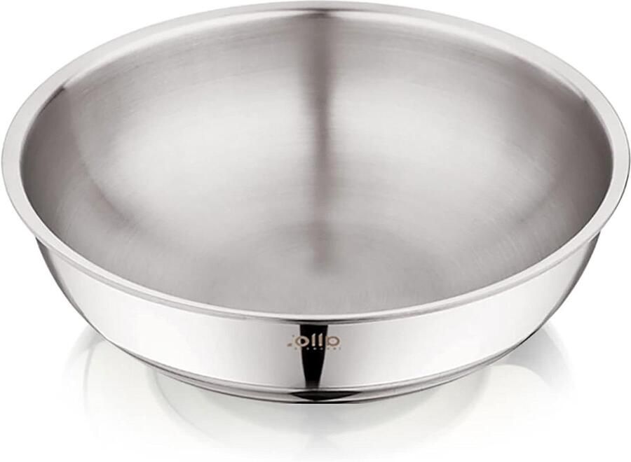 RVS Kookpan Stoofpan Gezond Koken Natuurlijk Antiaanbak 30cm 5.5 Liter Zilver