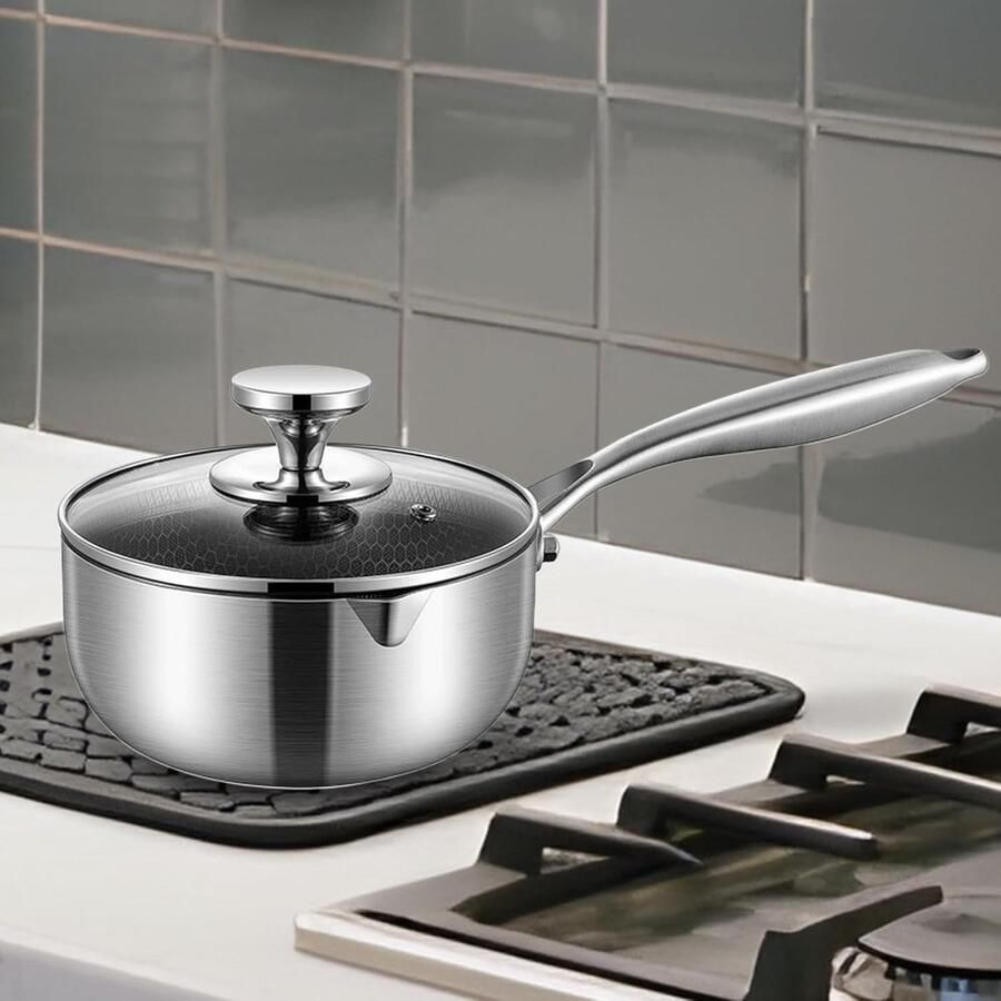 RVS Kookpan Stoompan Gezond Koken Honingraat Antiaanbak 22 cm Zilver