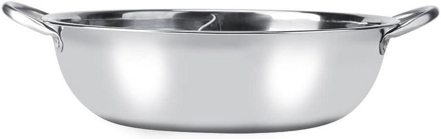 RVS Kookpan Tweedelige pan Gezellig tafelen Dubbele smaak scheiding 29 cm Zilverkleurig