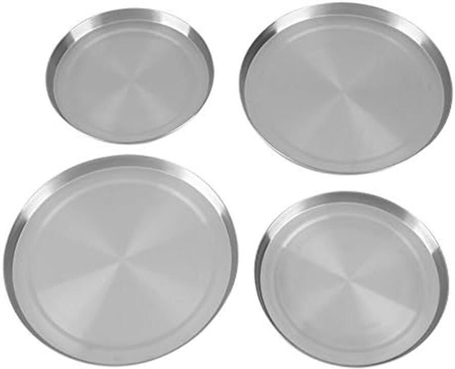 RVS Kookplaat Deksel Fornuisbeschermer Pitdeksel Aanrecht Ruimte Creëren Set van 4 21 cm Zilver
