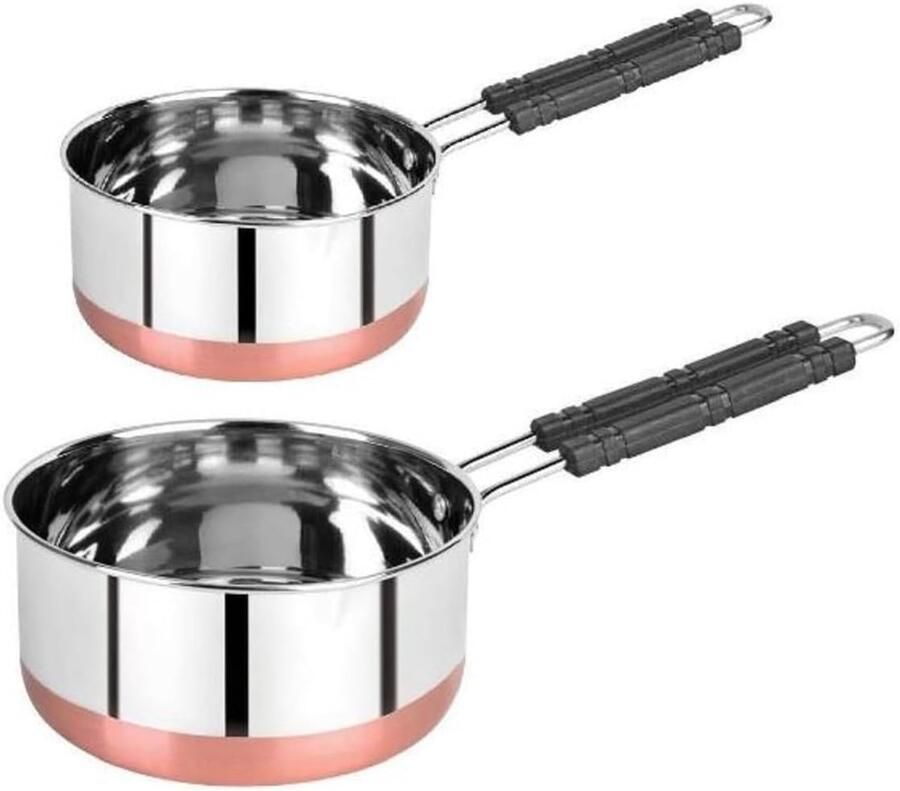RVS Koperen Bodem Sauspan Kookpan Melkpan Koken en Opwarmen Gelijkmatige Verwarming 15 Liter Zilver