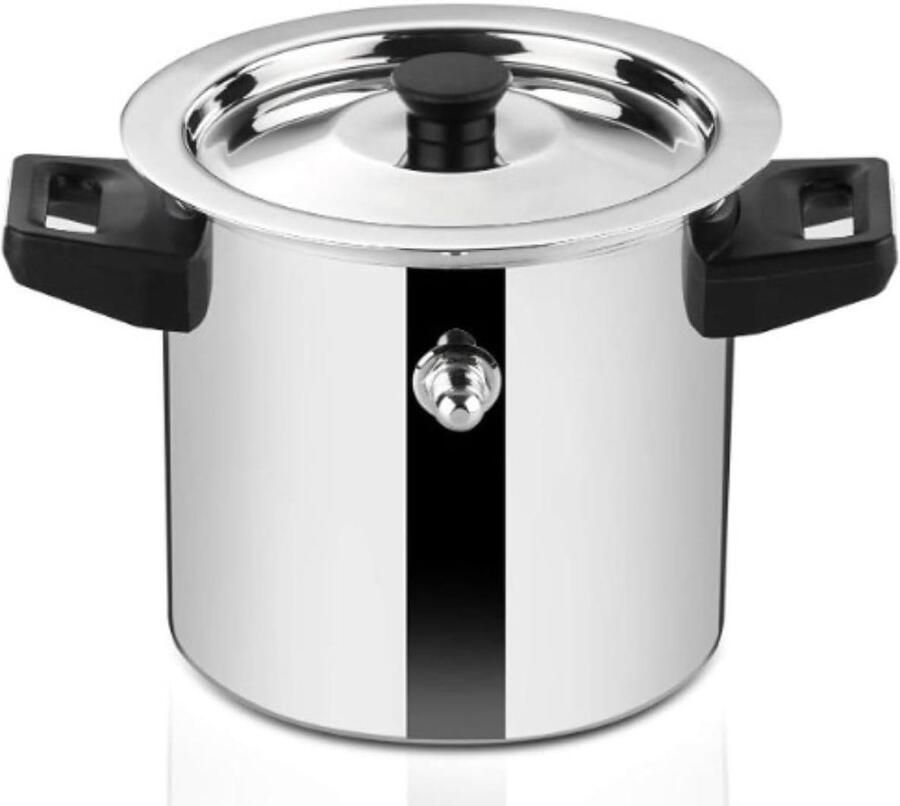 RVS Melkkoker Kookpan Melk Verwarmen Dubbele Wand 2 Liter Zilver