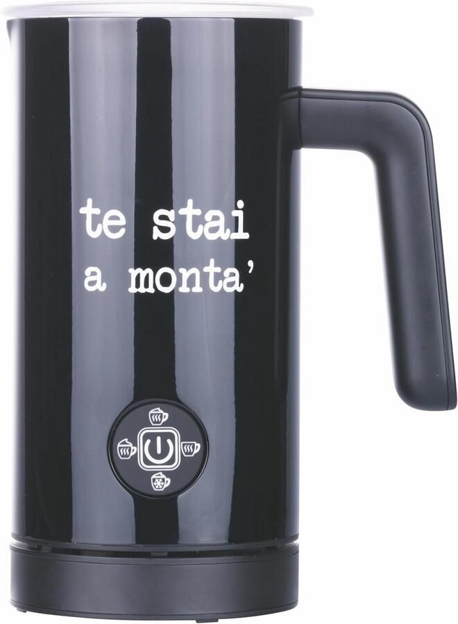 RVS Melkopschuimer met Verwarmingsfunctie 500W Zwart