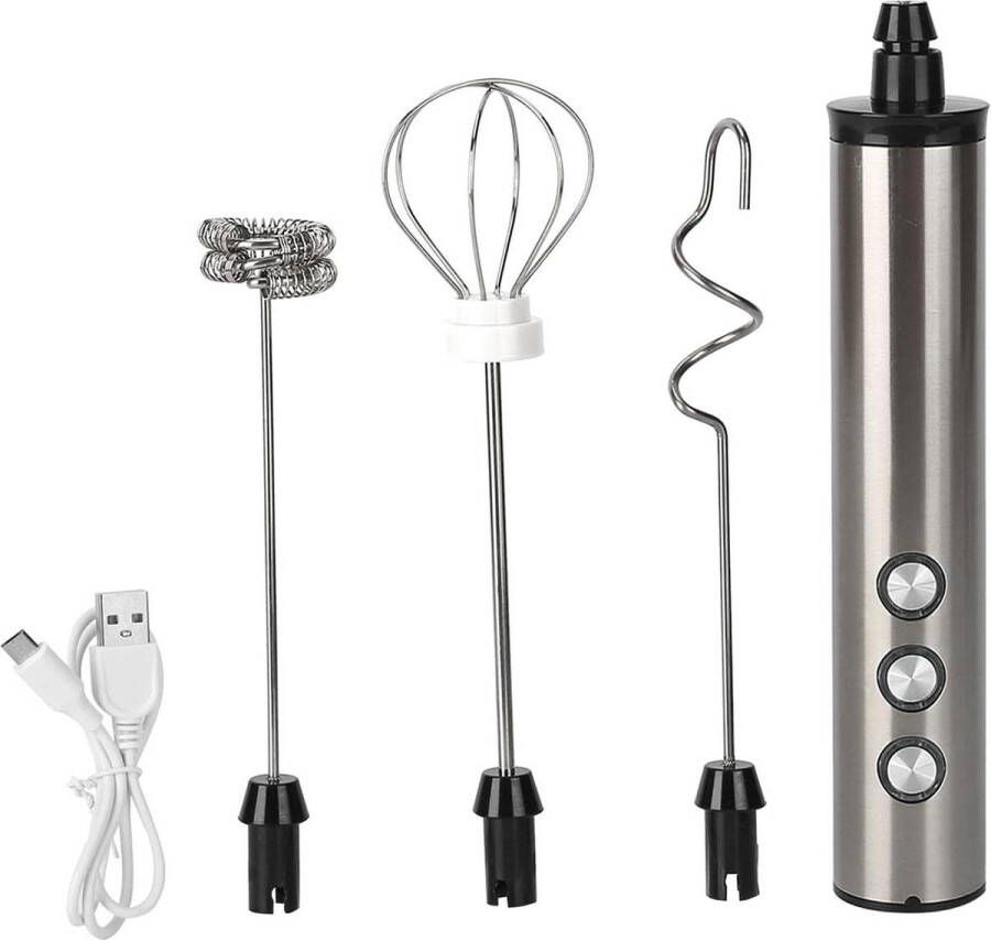 RVS melkopschuimer oplaadbaar voor thuisgebruik elektrische klopper