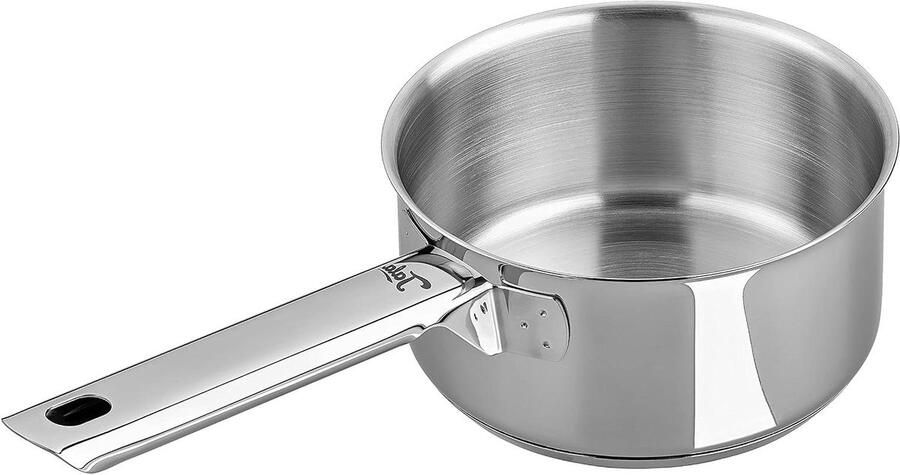 RVS Melkpan Steelpan Klein Koken en Verwarmen Extra Dikke Bodem 14 cm Gepolijst