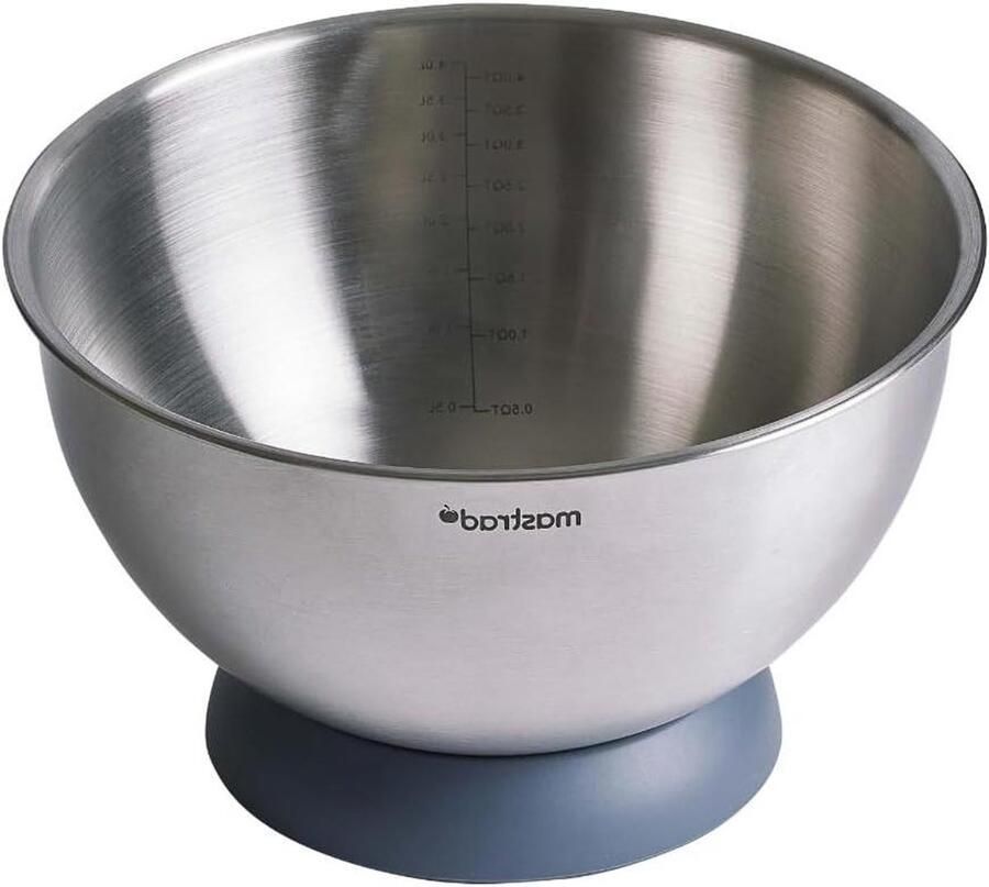 Rvs Mengkom Keuken Kom Grote Porties Maken Afneembare Antislip Bodem 24 cm Zilverkleurig