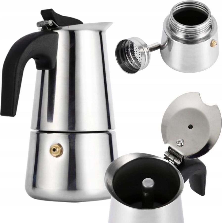 RVS Moka Koffiezetter 100ml Geschikt voor Inductie