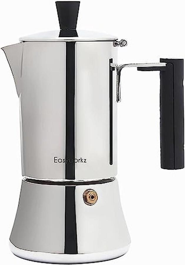 Rvs Moka Pot Espresso Maker 300ml Koffiezetapparaat voor Inductie en Gas