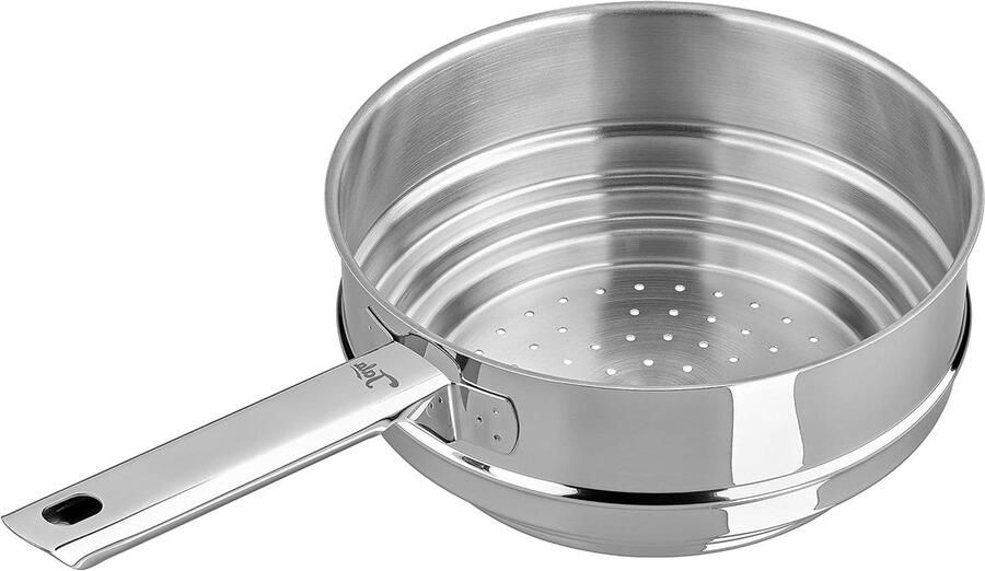 RVS Multi Steamer Stoominzet Pan Gezond Koken Past op 3 Pannen 16-20 cm Zilver