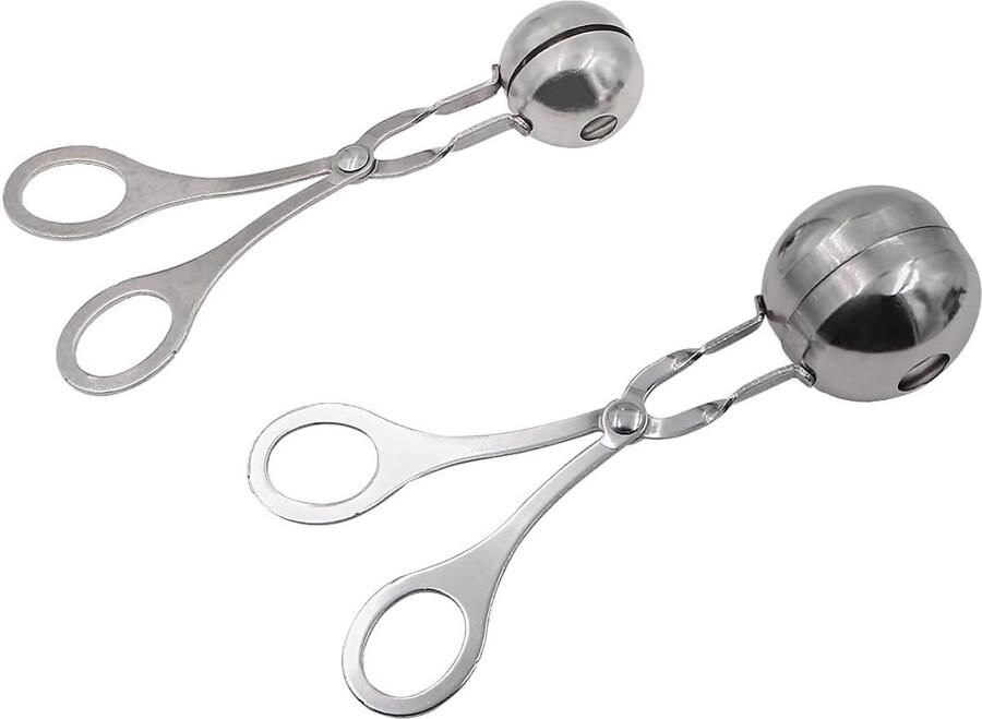 RVS Nonstick Ball Maker voor het Maken van Gehaktballen Cake Pops en Koekjesdeeg met Tangen (3.5cm en 4.5cm)