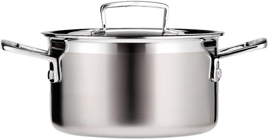 RVS Ondiepe Braadpan met Deksel 20 cm 3 L voor Inductie
