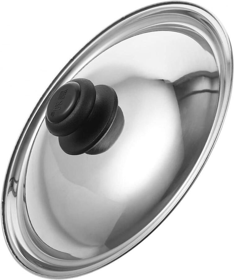 RVS Pan Deksel Universeel Deksel Koken en Bakken Anti-splijt & Hittebestendig 22-38 cm Zilver