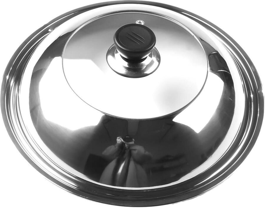 RVS Pan Deksel Wok Deksel Beschermer Veilig Koken Voorkomt Olie Spatten 38 cm Zilver
