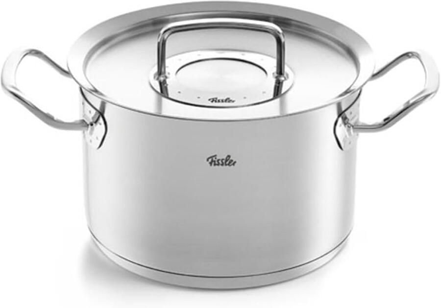 RVS Pan Kookpan met Deksel Koken en Serveren Hoge Kwaliteit Staal Ø 20 cm Zilverkleurig