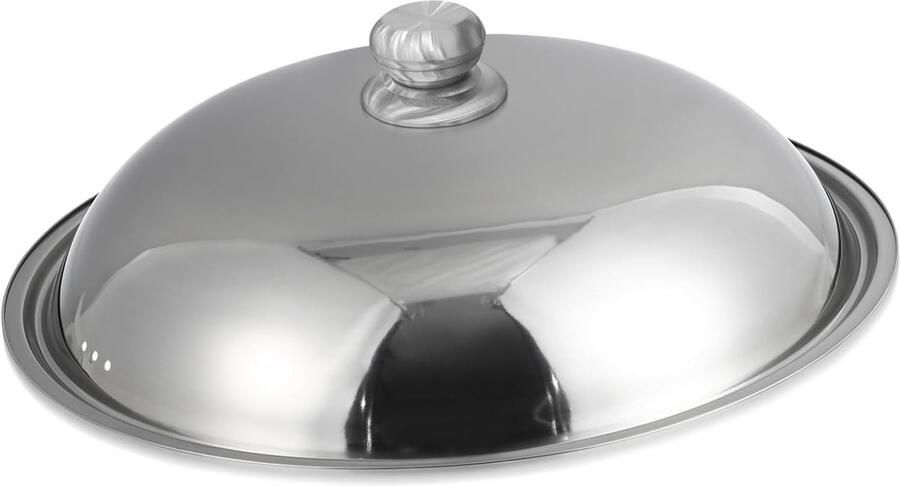 RVS Pot Deksel Pan Deksel Koken en Bakken Universeel Geschikt 36 cm Zilver