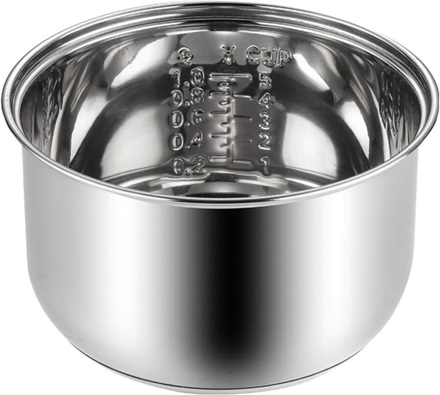 RVS Rijstkoker Binnenpan Vervanging met Gelijkmatige Verwarming Hoge Temperatuurbestendig