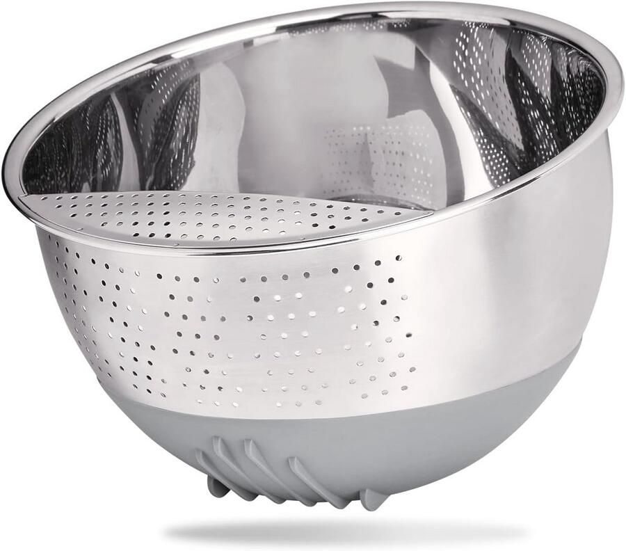 RVS rijstzeef met silicone basis Ideaal voor het wassen van rijst en groente