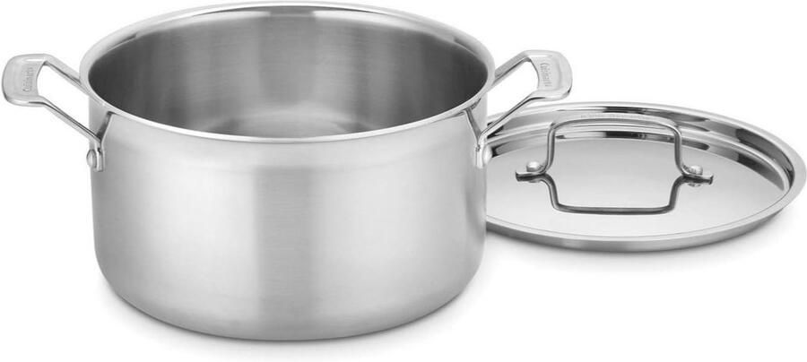 RVS Sauspan Kookpan Met Deksel Sausen Koken Drielaagse Constructie 6 Liter Zilver