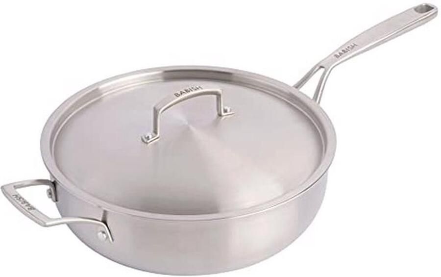 RVS Saute Pan met Deksel 5-Quart Professionele Koken Keukenaccessoire