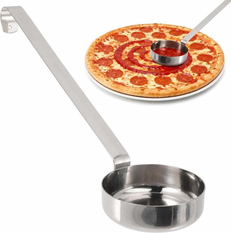 RVS Serveerschep voor Pizza Saus Ideaal voor het Gieten van Sauzen en Sappen in Restaurants en Cafés