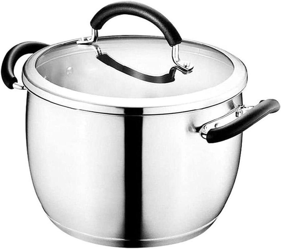 Rvs Soeppan Stoofpan Sudderpan Langzaam Koken Magnetische Energie Geconcentreerde Ringbodem 20 cm Zilver