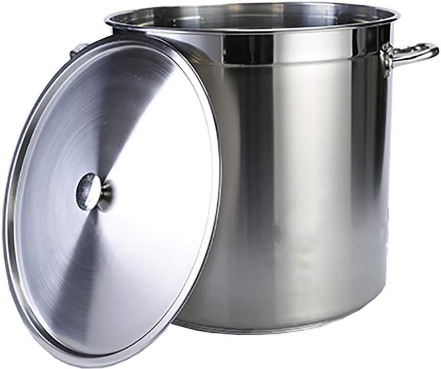RVS Soeppot Grote Kookpot Grote Porties Verdikt Materiaal 25CM Diameter Zilverkleurig