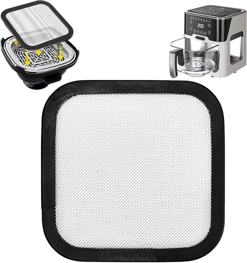 RVS Spatbescherming Fijn Gaas Vet Spatbescherming voor Airfryer Accessoires Ideaal voor Koken en Bakken met Hoge Temperatuur Geschikt voor Modellen