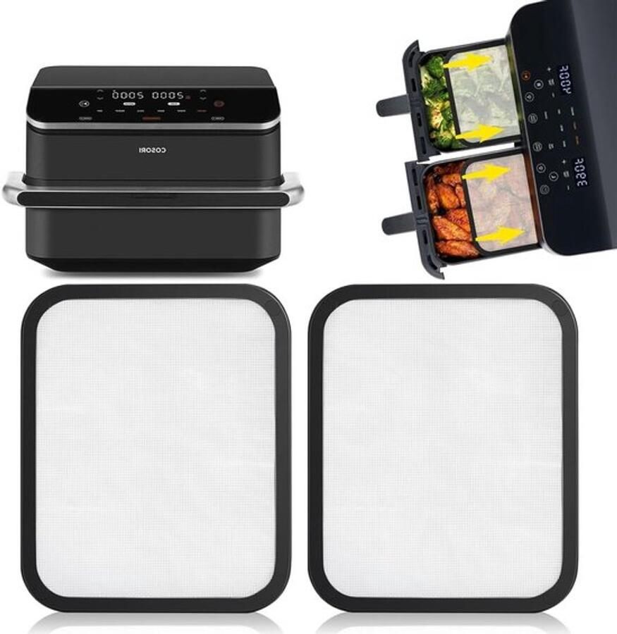 RVS Spatbescherming voor Airfryer Fijnmazig Vetfilter Accessoires voor Gezond Frituren en Koken Geschikt voor Modellen