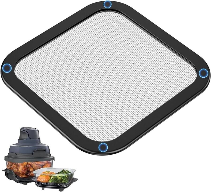 RVS Spatbescherming voor Airfryer Magnetisch Fijn Gaas Siliconen Geschikt voor Buitengebruik Vet Spatbescherming Keukenaccessoires