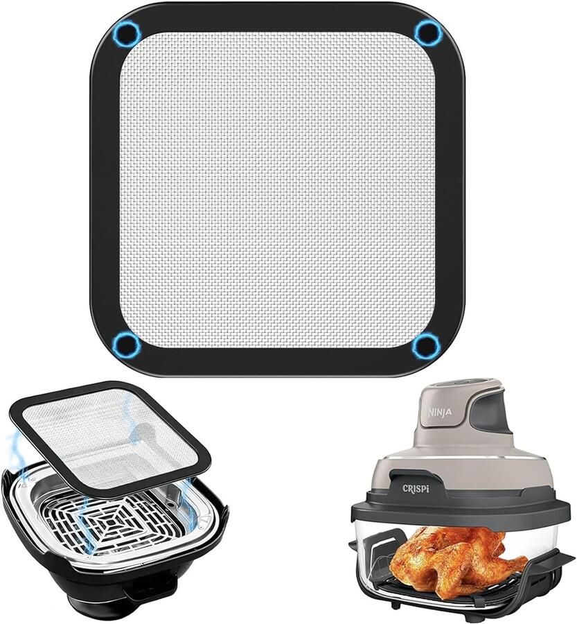 RVS Spatdeksel Magnetisch voor Airfryer Fijnmazig Vet Spatdeksel Accessoires voor Gezond Koken en Bakken