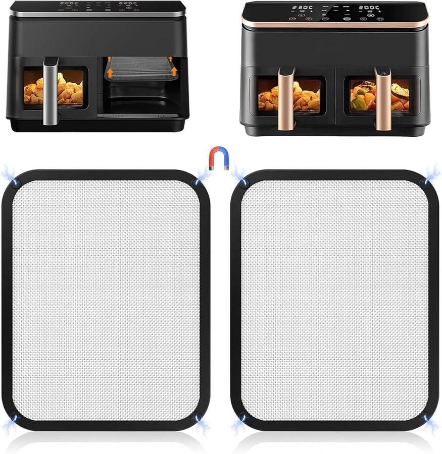 RVS Spatbescherming voor Airfryer 8.5 L en 10 L Fijne Mesh Vet Spatbescherming Accessoires voor Gezond Koken