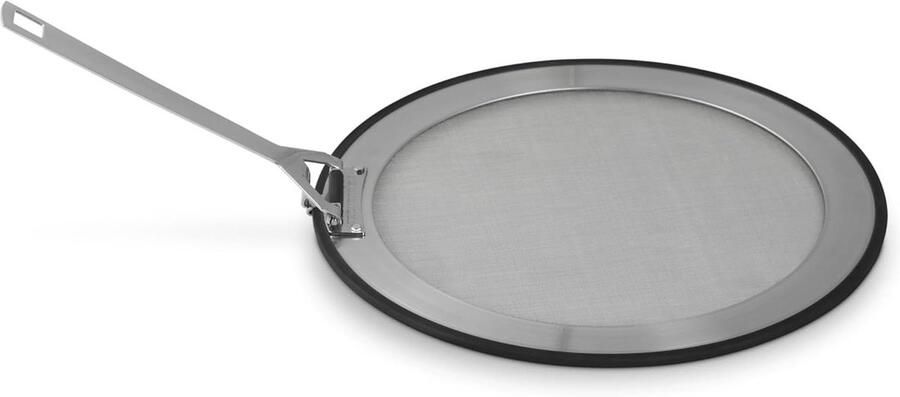 RVS Spatscherm Afdruipscherm Pan Schoon Koken Inklapbaar Handvat 26-30 cm Zilver
