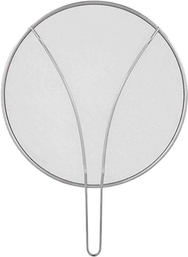 RVS Spatscherm Keukenzeef Handvat Schoon Koken Stoom Ontsnapt Vet Blijft 45 x 33 cm Zilver