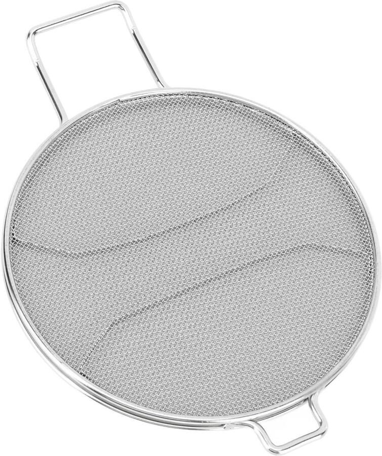 RVS Spatscherm Kookaccessoire Schoon Koken Vaatwasmachinebestendig 18 x 18 x 2 cm Zilver
